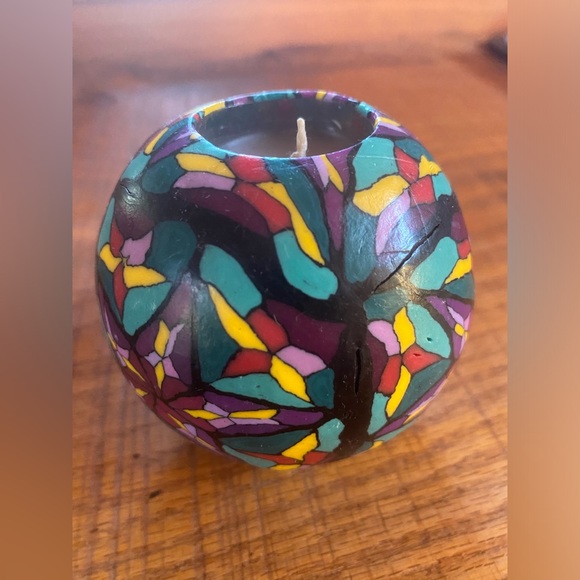 Vintage Globe Candle 3” Stone Bluegate by San Francisco Candle Company - Picture 2 of 5